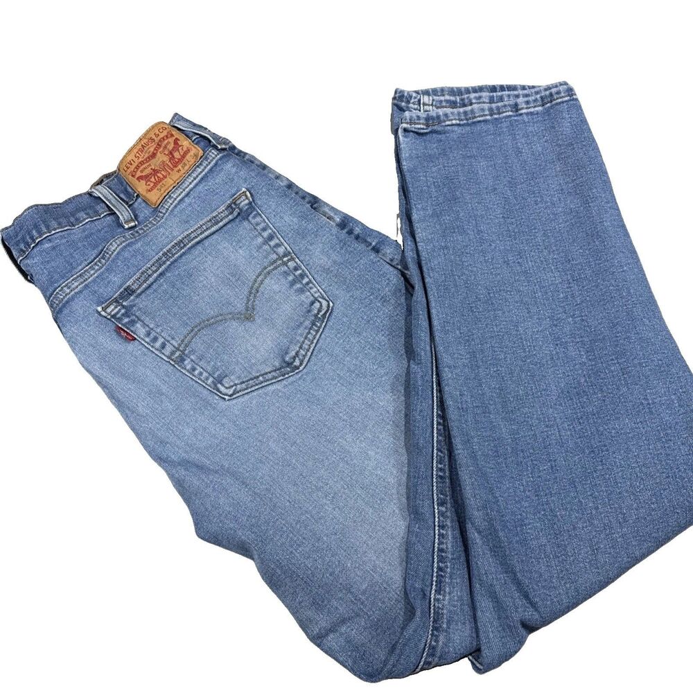 Levis 541 Athletic  Taper Fit Mens Jeans Straight Stretch Sz 38x34 Blue Denim